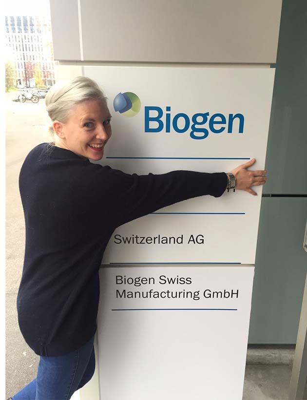 Laura at the Switzerland office
