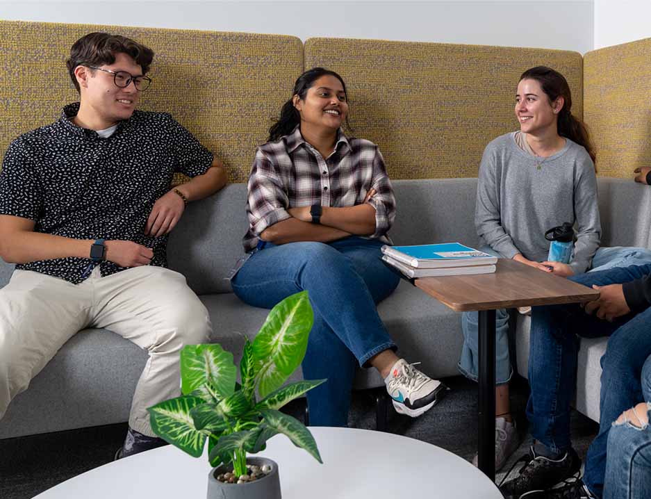 Students participating in an Employee Resource Network meeting