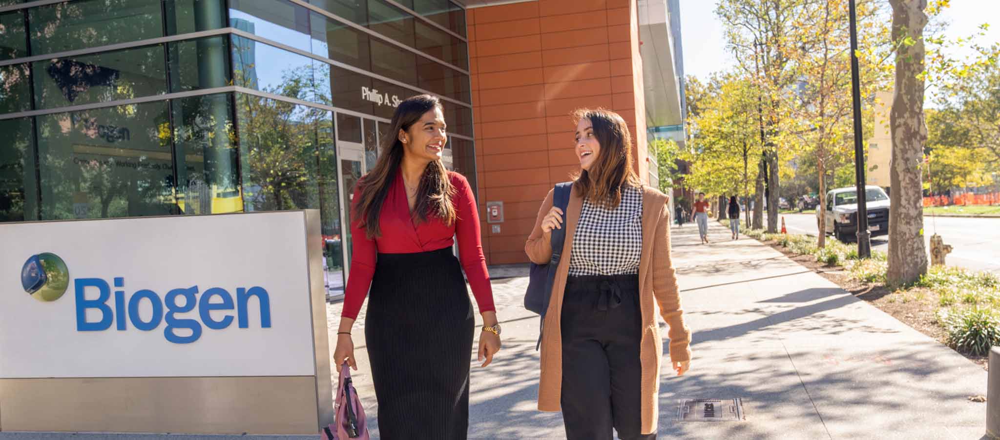 Student employees at Biogen's global headquarters