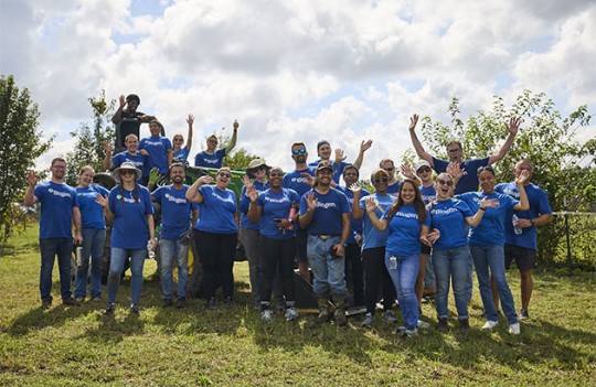 Biogen community, employees doing community service