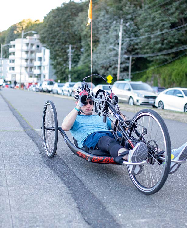 Sam on his bike