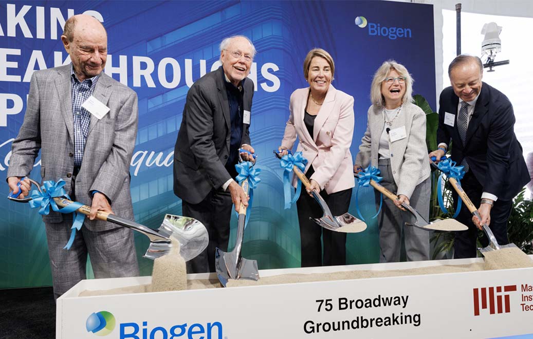 Group with shovels to commemorate the breaking ground of a new building